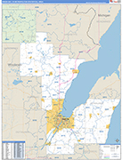 Green Bay Metro Area Wall Map Basic Style